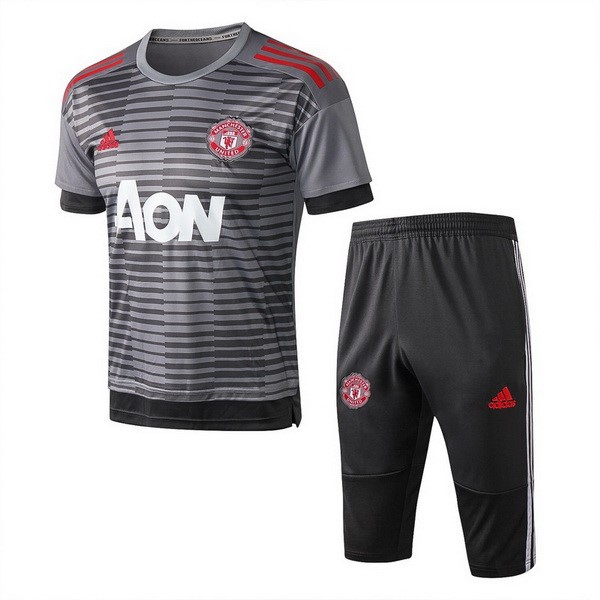 Camiseta Entrenamiento Manchester United Conjunto Completo 2018-2019 Gris